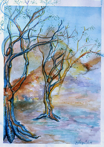 Desert Growth, watercolor