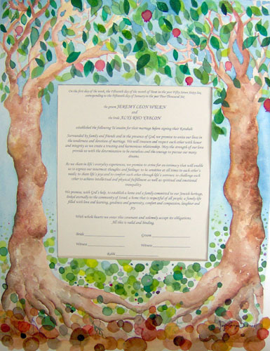 Ketubah, hand-painted