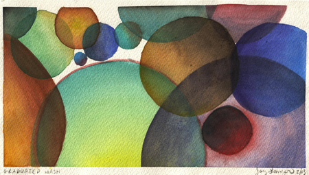 Overlapping Circles, watercolor